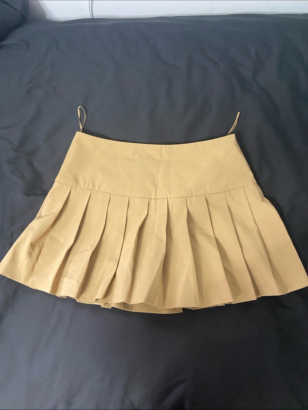 Zara Khaki Pleated Mini Skirt